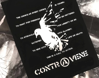 Contravene Backpatch ~ Hand Silkscreened Anarcho Punk Patch