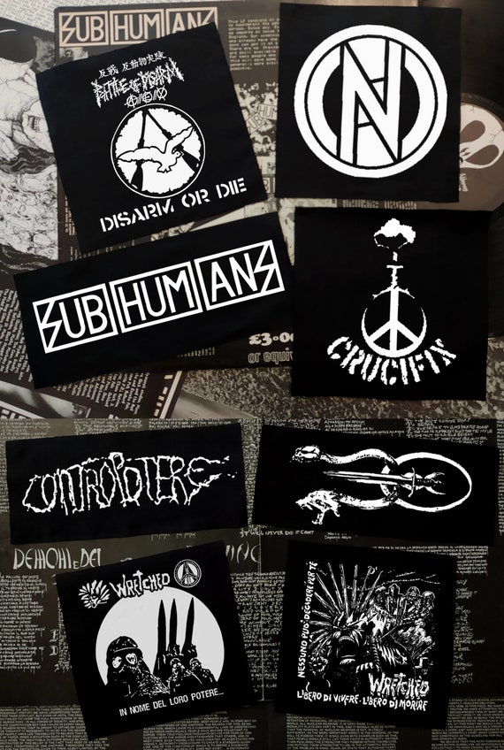 SALE // 5 Punk/crust/political Patches punk Clothing/punk Clothes/crust Punk/crust  T-shirt/patch/metal/anarchism/environment/vegan/band 