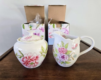 Sanderson for Portmeirion "Porcelain Garden" Zucker & Milchkännchen Set | NEU in Schachteln