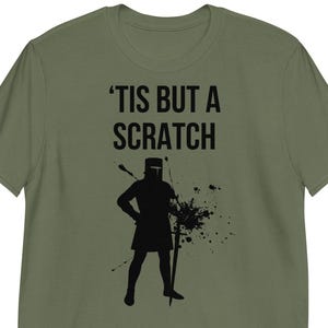 Monty Python Black Knight Shirt – ’Tis But a Scratch Funny Silhouette Tee – Movie Quote Graphic T-Shirt for Nerds & Comedy Fans