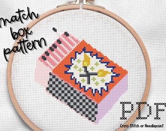 Matchbox hot needlepoint cross stitch PDF pattern