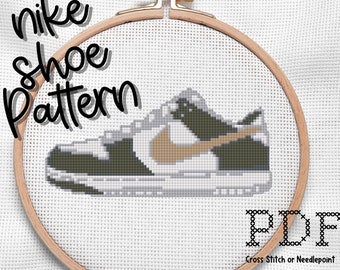 Sneaker shoe PDF cross stitch or needlepoint pattern