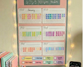 GCSE Revision Habit Tracker – A2 Wall Planner | 6 Month Study Schedule | Exam Prep Organiser