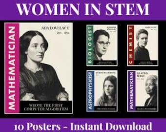 Women in STEM Classroom Posters: 10 Female Scientists Printable Display Pack (PDF Download)