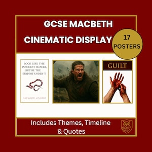 Macbeth Display Pack – GCSE English Posters, Themes, Quotes & Timeline, Printable Classroom Resource. English Literature Display