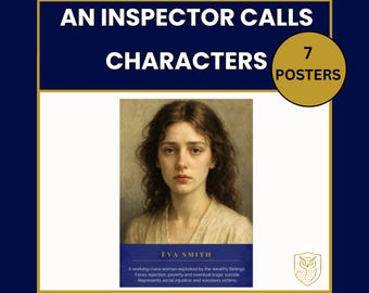 An Inspector Calls Character Posters Bundle 7 Characters & Revision Sheet. GCSE English Literature Classroom Display