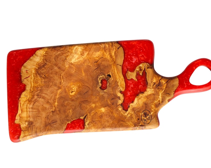 Featured listing image: Olive Wood Board: Rustic Large Cheese Platter & Serving Tray - Handmade Kitchen Decor and Gift Idea, Large Kitchen Tray Gift