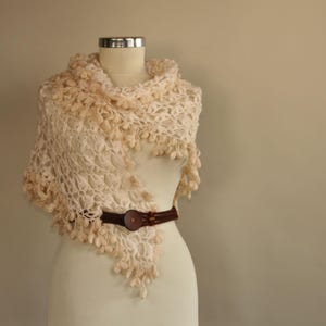 Shawl Wrap Crochet, Shoulder Shawl Wool, Bridal Shawl Boho, Triangle Shawl, All Seasons, Lace Shawl Fringe, Bride Shawl, Bridesmaid Shawl