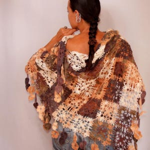 Shawl Crochet, Shawl Lace Multicolor, Hand Crocheted Shawl, Soft Square Shawl, Triangle Shawl Wool, Shoulder Shawl, Gift for Her