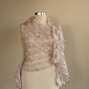 Crochet Shawl Winter White, Wedding Shawl, Boho Shawl, Soft Shawl Scarf, Triangle Shawl, Evening Shawl, Bridal Shawl, Bridal Cover Up