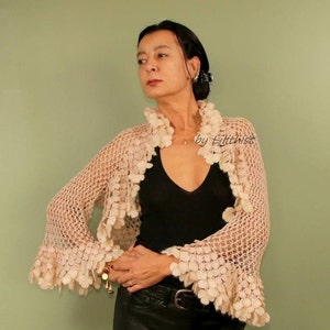 Shrug Wedding Blush Pink, Crochet Shrug, Bridal Shrug Summer, Wedding Bolero Shrug, Bolero Jacket, Crochet Bolero, Bridal Bolero