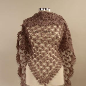 Triangle Shawl Crochet, Lace Shawl, Hand Crocheted Shawl for Women, Wedding Shawl, Bridesmaid Shawl, Bridal Shawl Boho, Shawl Scarf Wool