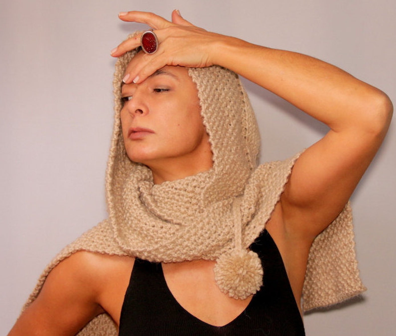 Knit Cowl Hood Cowl Scarf Hood Knitted Hood Knit Hooded Etsy