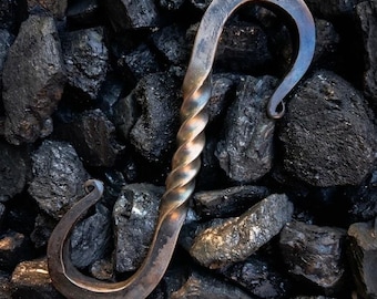 Hand Forged Twisted Steel S Hook | Blacksmith Made Rustic Farmhouse Decor
