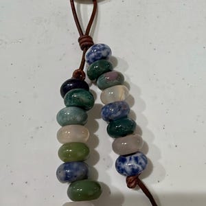 Colorful blues greens Gemstone Beaded Keychain Boho Carabiner Clip Purse jasper jade lapis quartz bag charm keychain