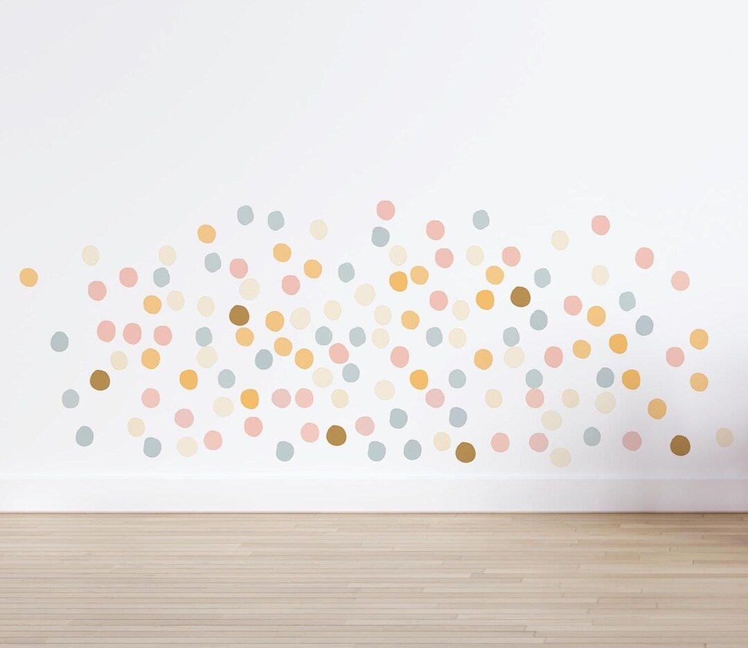 130 Pcs Neutral Boho Polka Dot Wall Stickers for Nursery or Kids Room ...