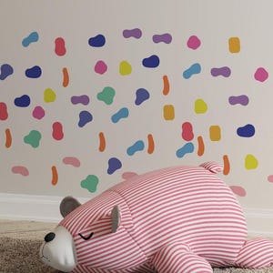 Colorful Shapes Wall Decals for Kids Room Abstract Nursery Decor Modern Geometric Stickers Removable Bold Wall Art for Playroom or Bedroom