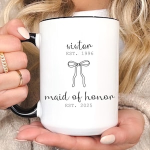 Maid of Honor Proposal Gift, Proposal Gift Sister Maid of Honor, Matron of Honor MOH, Bridesmaid Personalized Wedding Party Gifts Bridal Mug