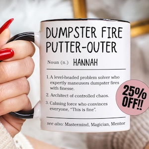 Funny Boss Gift Dumpster Fire Putter-Outer Mug, Gift for Coworker Supervisor, Personalized Manager Mug, Funny Boss Gift Idea, Coworker Gift