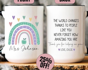 Personalised Teacher Thank You Gift, Teacher Appreciation Gift Mug, Gift For Teacher, Teacher Thank You Mug, End of Term Gift For Teacher