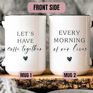 Canecas de café personalizadas Sr. Sra., conjunto de canecas de café personalizadas para casais, canecas para marido e mulher, presente para ele e para ela, presente de noivado para noivos