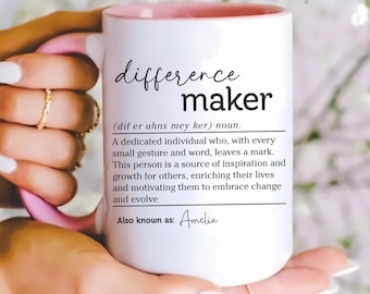 Personalized Difference Maker Mug, Custom Dictionary Definition, A Unique Thank You Gift for Mentor, Boss, Teacher, Friend, Coworker