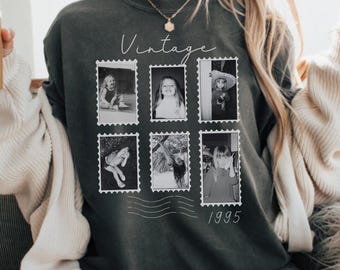 Personalized Birthday Shirt, Custom Photo Birthday Tee, Vintage 1995 Shirt, 30th Birthday Gift, 40th Birthday T-Shirt, Retro Year Shirt
