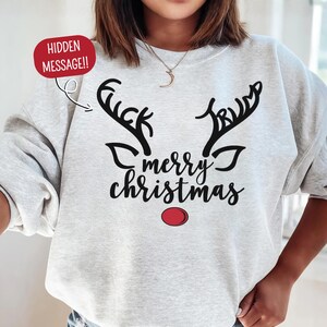 Subtiel anti-Trump Christmas Raindeer-sweater, grappig FDT-shirt, Fuck Trump Xmas-trui, Protest Maga verborgen bericht anti-Trump-sweater