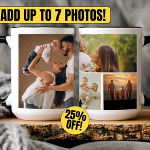Photo Collage Mug With Personalized Text, Custom Photo Mug, Custom Picture And Text Mug, Personalized Mugs Gifts, Friends Collage Mug, Photo
