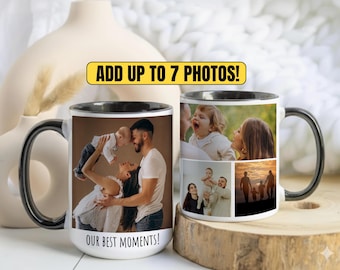 Custom Photo Collage Mug, Your Photo, Your Text, Personalized Photo Mug, Custom Coffee Cup Gift for Family and Friend, Memory Keepsake