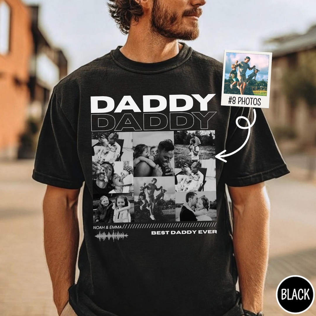 Custom Photo Dad Shirt, Personalized Comfort Colors® Daddy Shirt ...