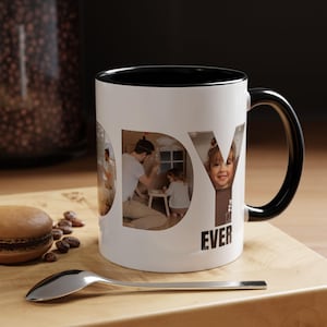 Best Daddy Ever Mug, Custom Father Day Cup, Personalized Photo Collage Mug, Dad Birthday Gift, Father Gift From Son Daughter Wife, Dad Mug image 2