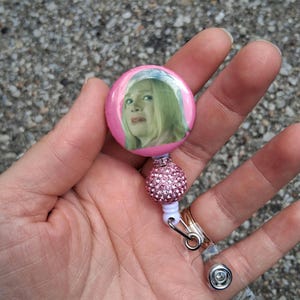 White Chicks Movie Themed Badge Reel-Side Eye Judging Badge-I Need You Scene-Acrylic Badge Reel-Adult Humor-Funny-Disgusted Face Badge Reel pink bedazzled set