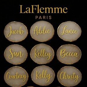 Handgemaakte gepersonaliseerde agaatharsonderzetter - sieradendisplay, trouwkaart, elegant cadeau, luxe en elegant