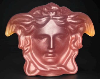 Versace Rosenthal Bärnstensfärgad Glasskulptur - Lyxigt Designer Samlarobjekt - Vintage Art Deco