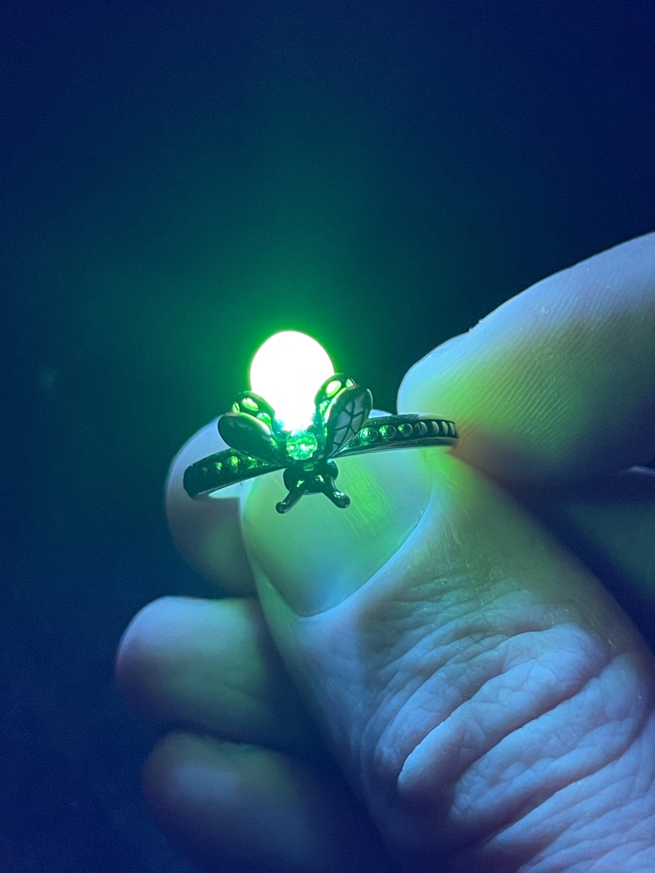 Firefly Rings Mecanic Uranium Glass (firefly) Ring | Yellow Vaseline Bug Jewelry | It Glows ...