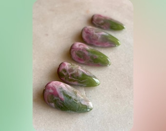 Strawberry Matcha Press On Gel Nails