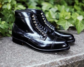 Handmade Black Calf Leather Ankle Boots, Men's Dress Boots