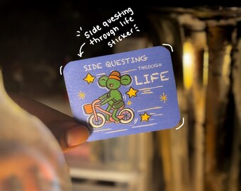 Side Questing Through Life Sticker ( hand cut)