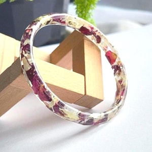 Real Flower Bangle, Resin Bangle, Real Flower Bracelet, Pressed Flower, Gift For Her, Real Flower Jewellery, Flower Jewellery, Flower Bangle