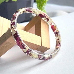 Real Flower Bangle, Resin Bangle, Real Flower Bracelet, Pressed Flower, Gift For Her, Real Flower Jewellery, Flower Jewellery, Flower Bangle