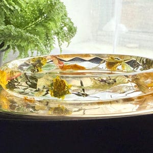 Real Flower Resin Bangle: Marigold, Daisy, and Tomato Flowers