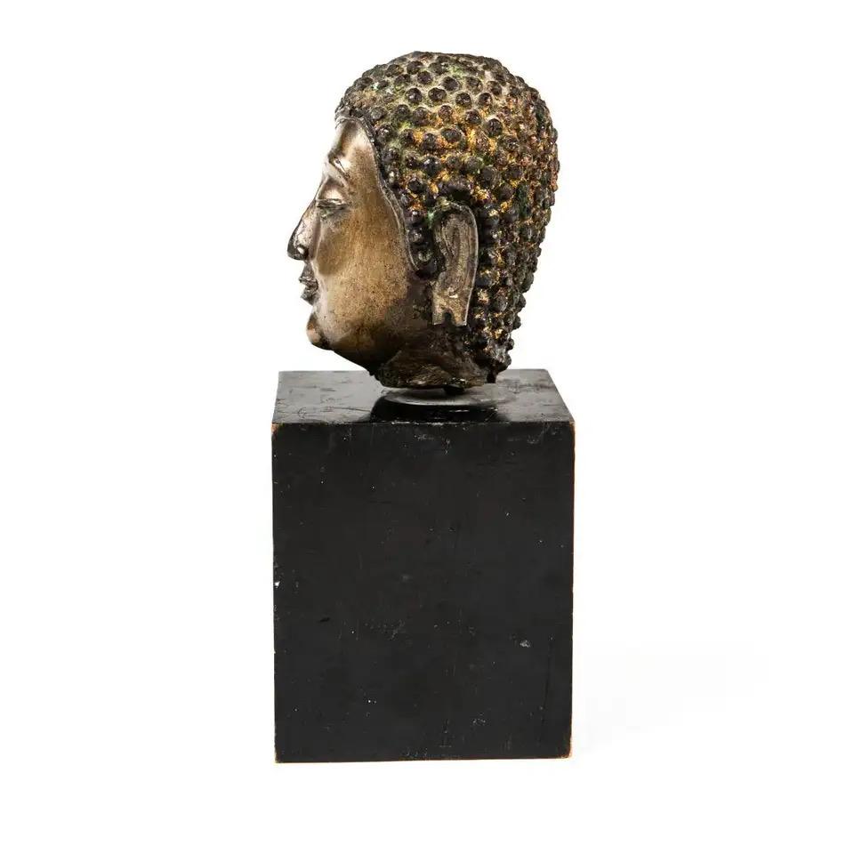 17～18世紀タイ青銅仏頭 | サイアムアンティーク | 穏やかな緑青