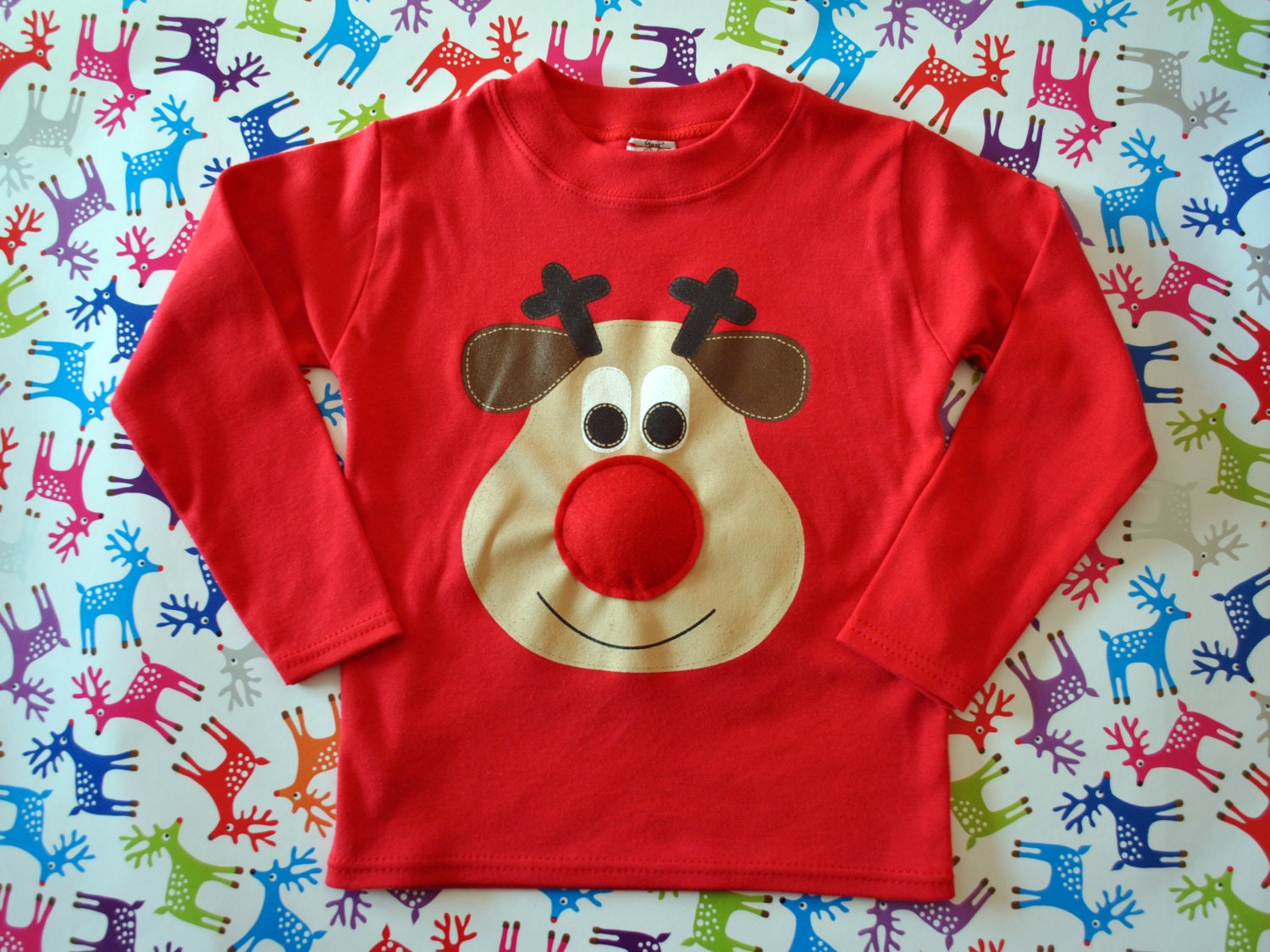 Squeaky Nose Rudolph Baby Christmas Top Borderline Too Cute - Etsy