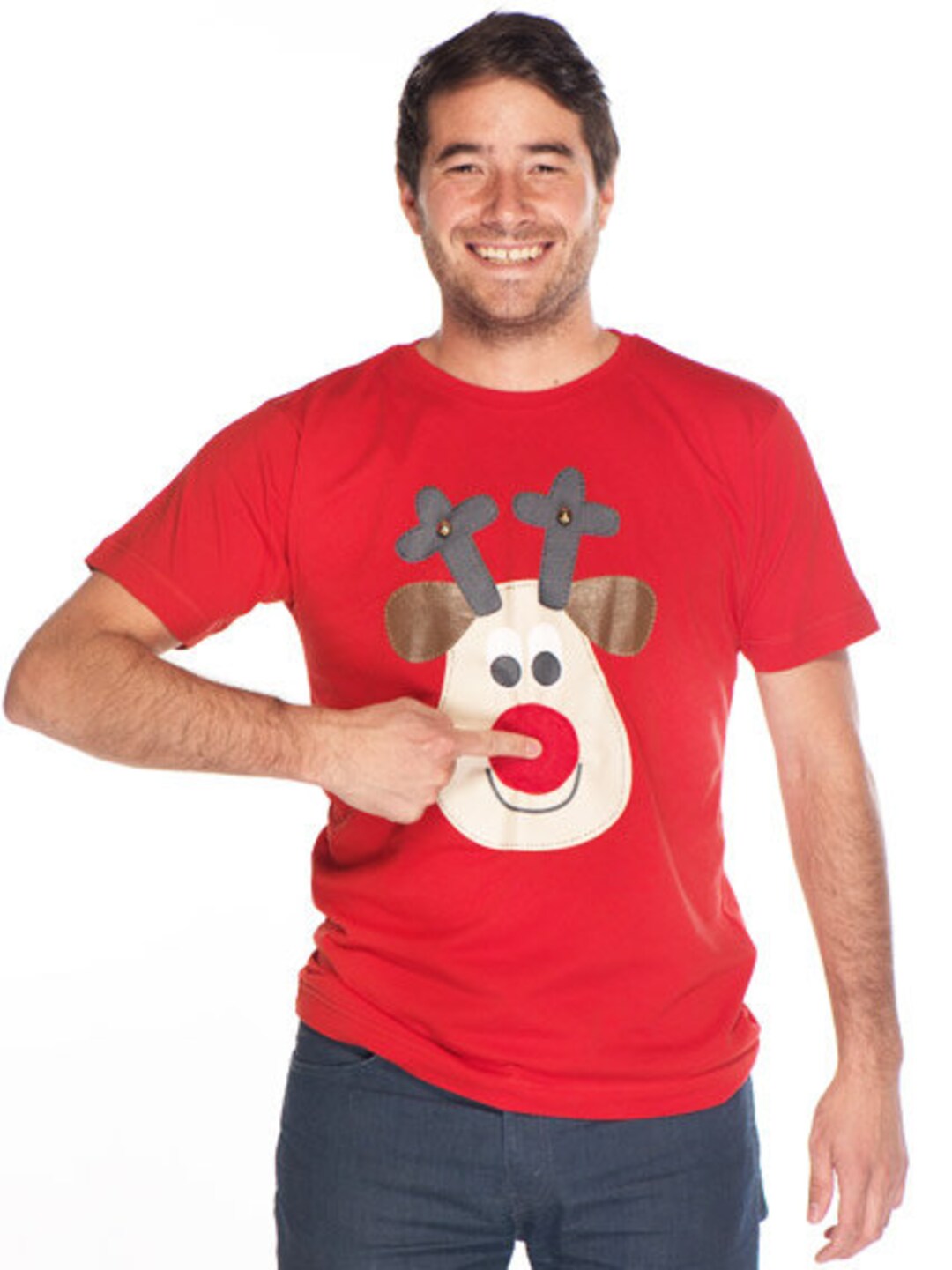 T-shirt Rossa Renna Rudolph Per Annunciare La Gravidanza A Natale – The Shed