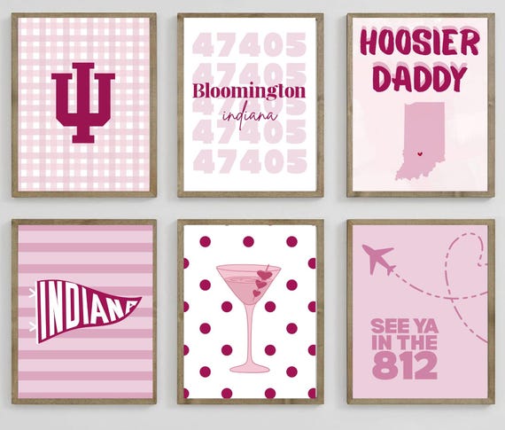 Indiana University Prints: College Dorm Decor, Set of 6 (Digital Prints)