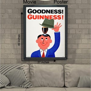 Digital "Goodness Hat Irish Stout" Vintage Guinness Advertising Poster [Ready to Print Download] image 5