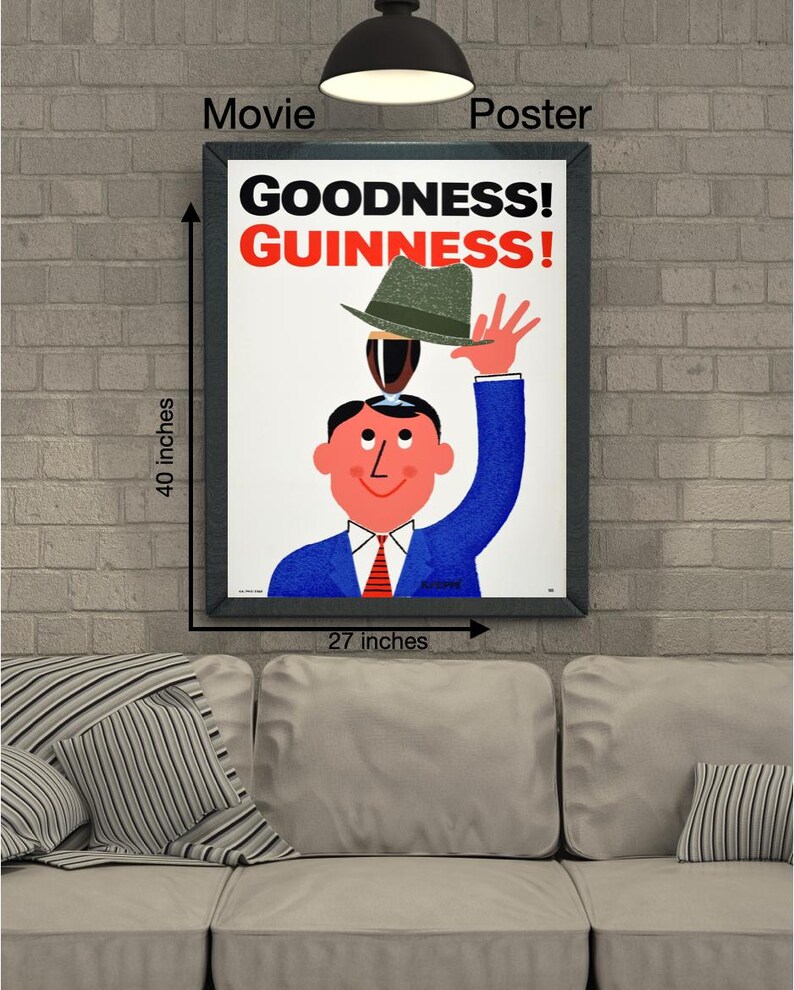 Digital "Goodness Hat Irish Stout" Vintage Guinness Advertising Poster [Ready to Print Download] image 5
