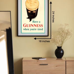 Digital "Smiling Pint Man" Original Vintage Guinness Advertising Poster [Ready to Print Download] image 3