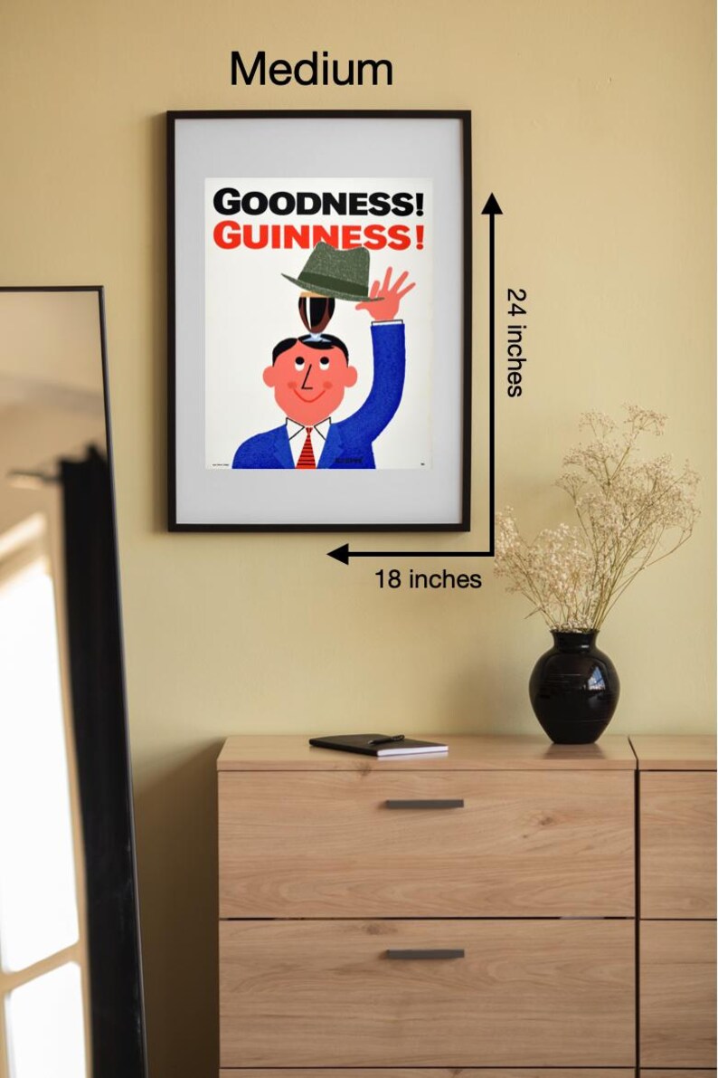 Digital "Goodness Hat Irish Stout" Vintage Guinness Advertising Poster [Ready to Print Download] image 3